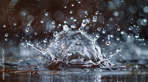 Speedy Splashes Professional captures of water splashing and droplets flying through the air frozen in fast motion capturing th AI generated illustration
