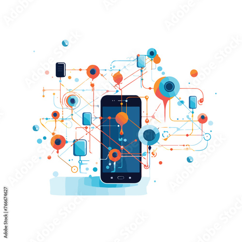 Mobile connections. flat vector illustration isolat