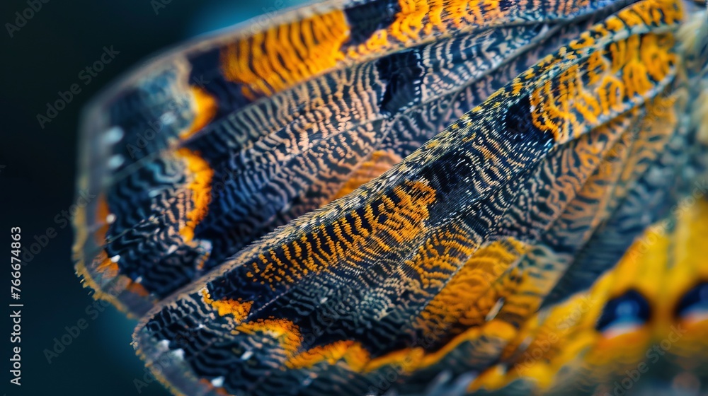 The mesmerizing patterns on a moths wing up close    AI generated illustration