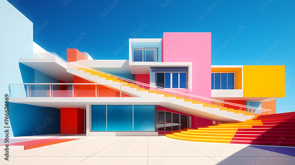 Abstract modern architecture, minimalist style
