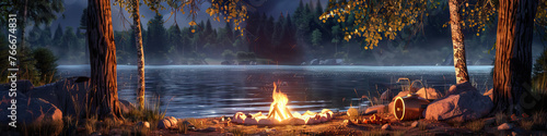Summer Camp Experience: Roasting Marshmallows around a Crackling Campfire, Swimming in Refreshing Lakes, and Making Lifelong Memories with New Friends photo