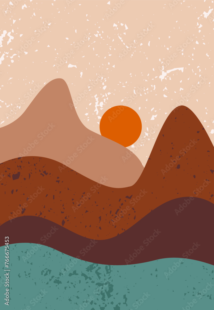 Landscape Mountains Background With Texture Landscape Mountains Background With Texture