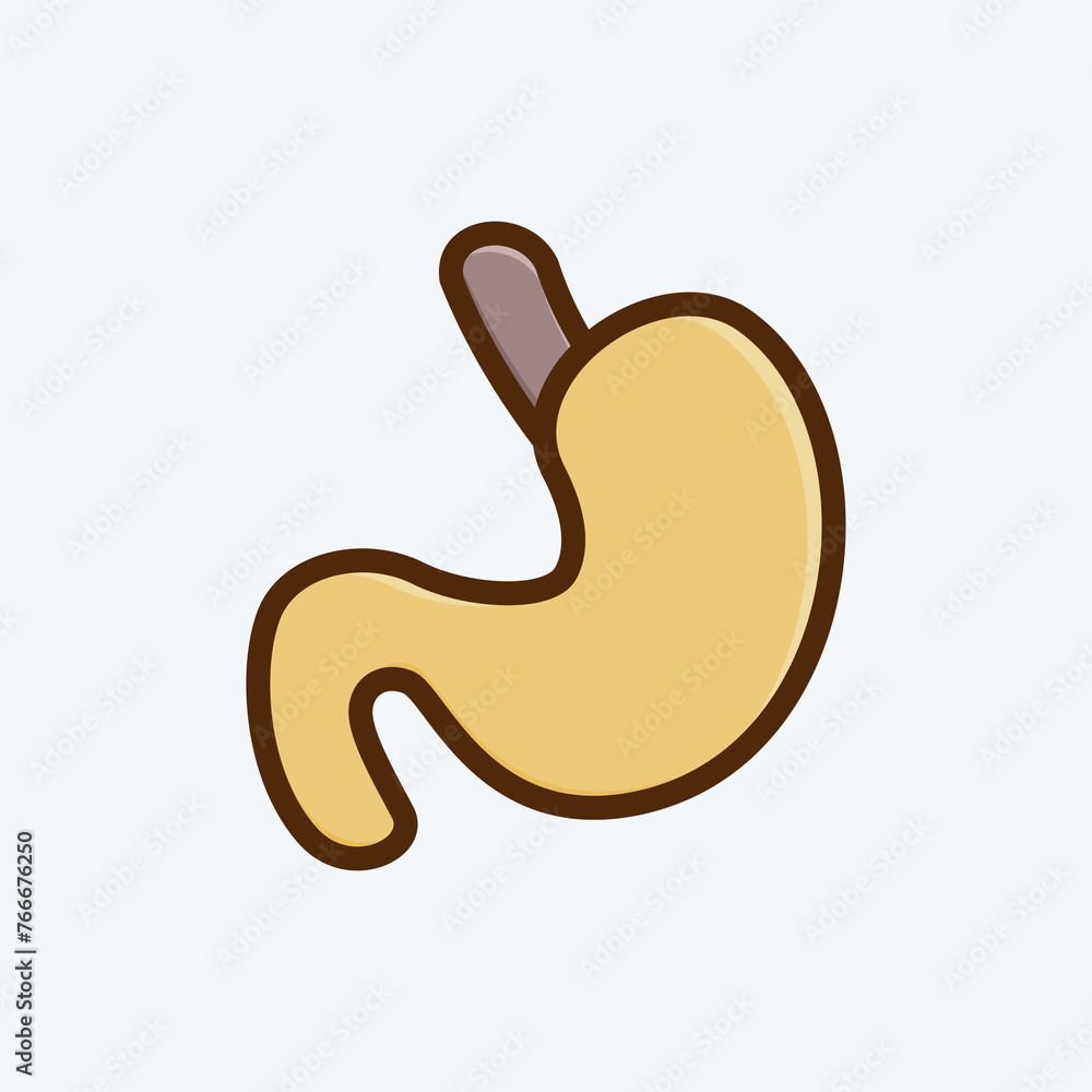 Icon Stomach. suitable for education symbol. flat style. simple design editable. design template vector. simple illustration Icon Stomach. suitable for education symbol. flat style. simple design editable. design template vector. simple illustration