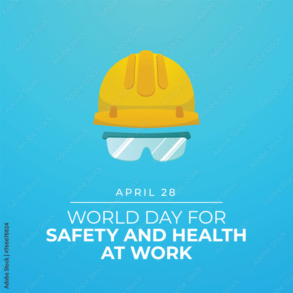 vector graphic of World Day for Safety and Health at Work ideal for World Day for Safety and Health at Work celebration. vector graphic of World Day for Safety and Health at Work ideal for World Day for Safety and Health at Work celebration.