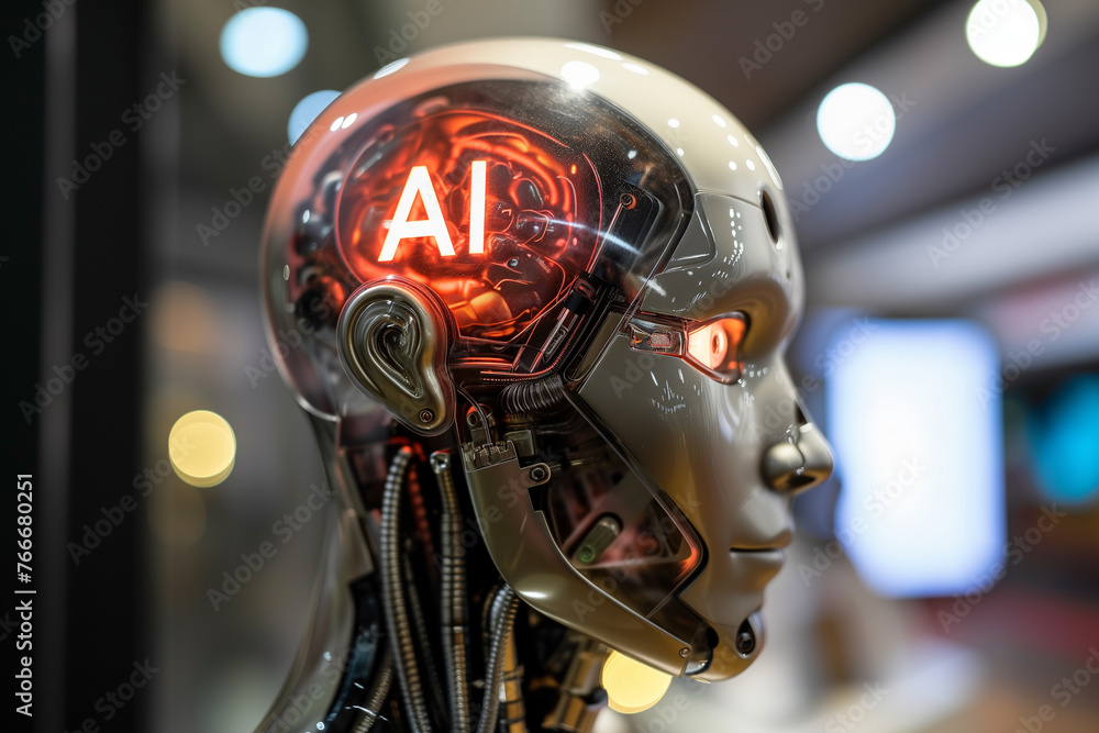 AIを搭載したロボット「AI生成画像」 - obrazy, fototapety, plakaty 