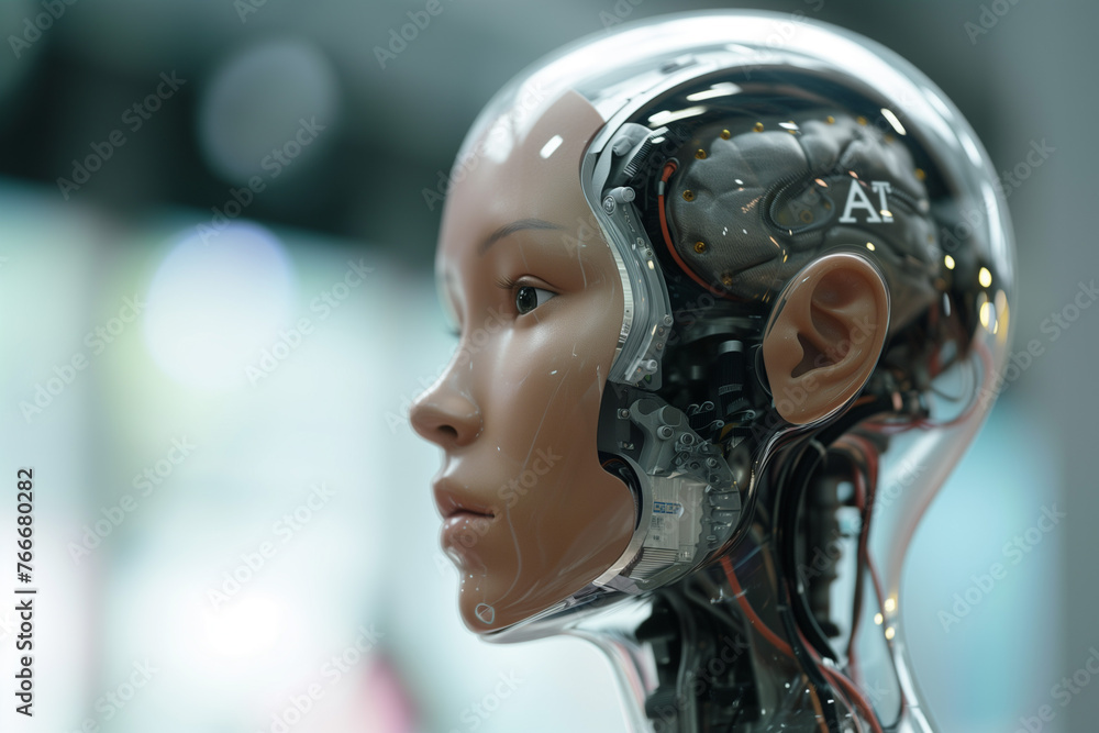 AIを搭載したロボット「AI生成画像」 - obrazy, fototapety, plakaty 