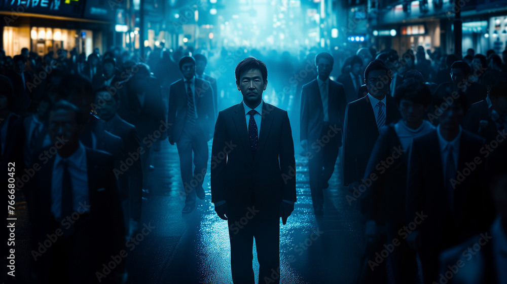 ビジネスマンと社会「AI生成画像」 ビジネスマンと社会「AI生成画像」