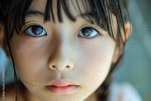 美しい瞳の女の子の力強い視線「AI生成画像」