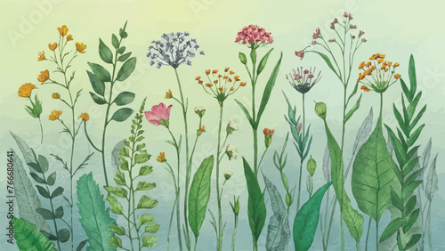 Captivating Floral Creations: Exquisite Pencil Sketches & Watercolor Depictions of Diverse Wildflowers and Leaves