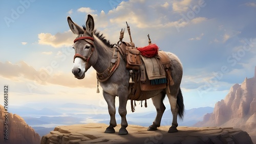 Travel with dignity and grace with the noble and resilient donkey  a symbol of strength and endurance  in  Majestic Wanderer. 