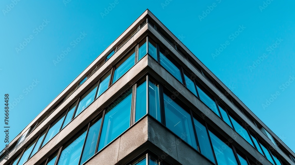 A close-up of the architectural symmetry and balance of a corporate building AI generated illustration A close-up of the architectural symmetry and balance of a corporate building AI generated illustration