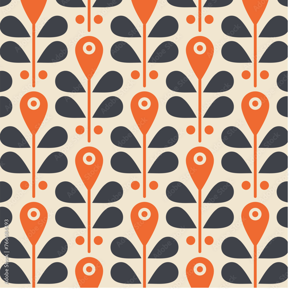 Geometrical Retro Florals Background Wallpaper Geometrical Retro Florals Background Wallpaper