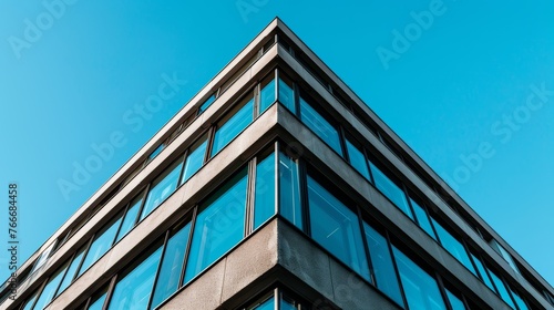 A close-up of the architectural symmetry and balance of a corporate building    AI generated illustration