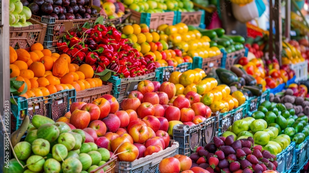 fresh fruits and vegetables for commercial and non commercial use AI generated illustration fresh fruits and vegetables for commercial and non commercial use AI generated illustration