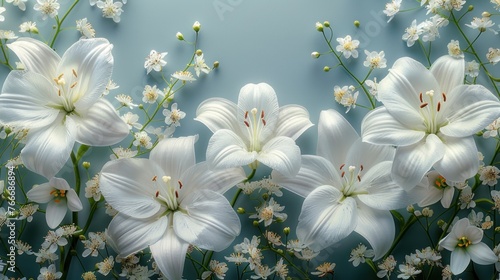 White liles flowers photo