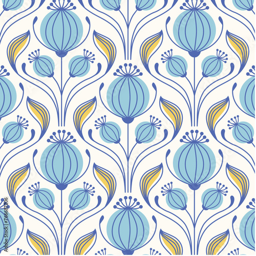 Poppy Seed Heads Designs in Fabric, Wallpaper and Textures