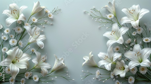 White liles flowers photo