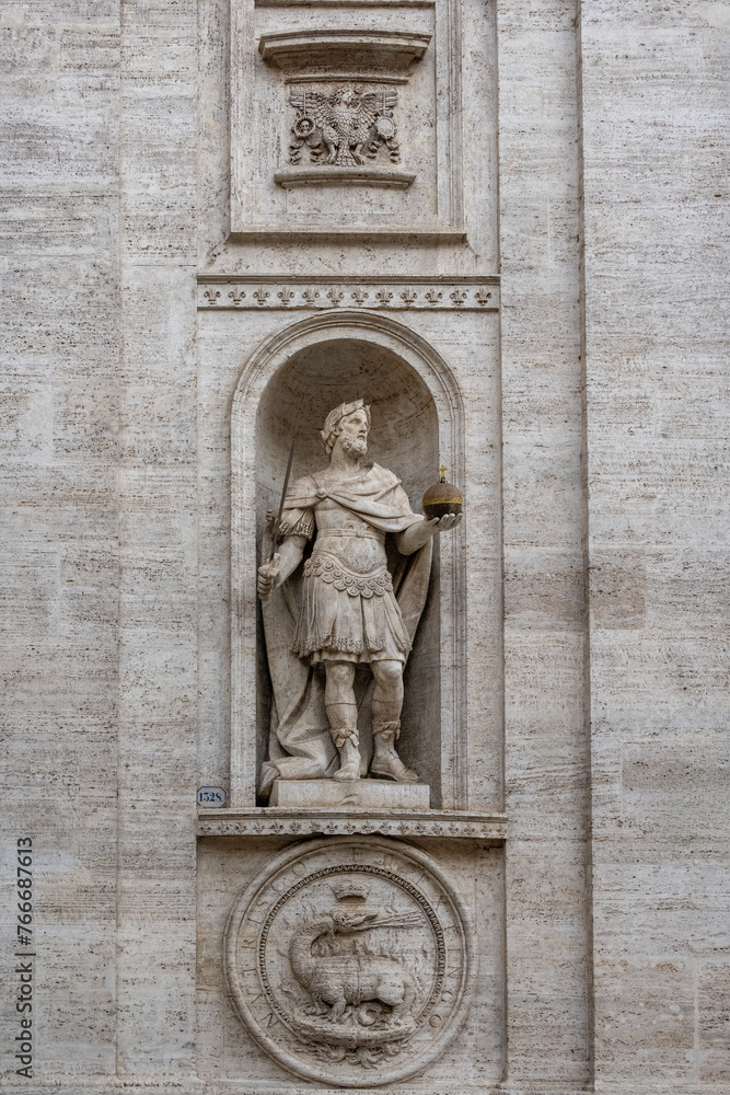 The Statue of Charles the Great in Rome, Italy