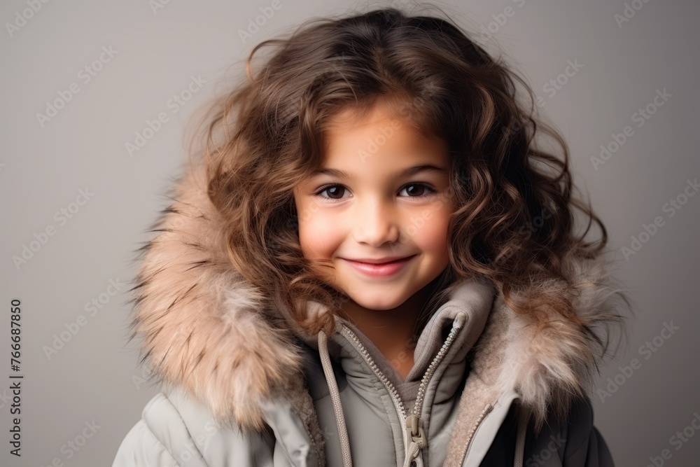 Portrait of a beautiful little girl in winter clothes. Studio shot. Portrait of a beautiful little girl in winter clothes. Studio shot.