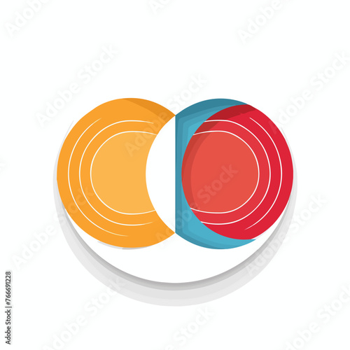 Venn diagram blank merge two lined circles chart in