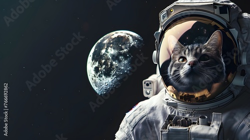 astronaut cat on the moon
