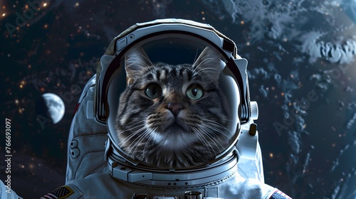 astronaut cat on the moon