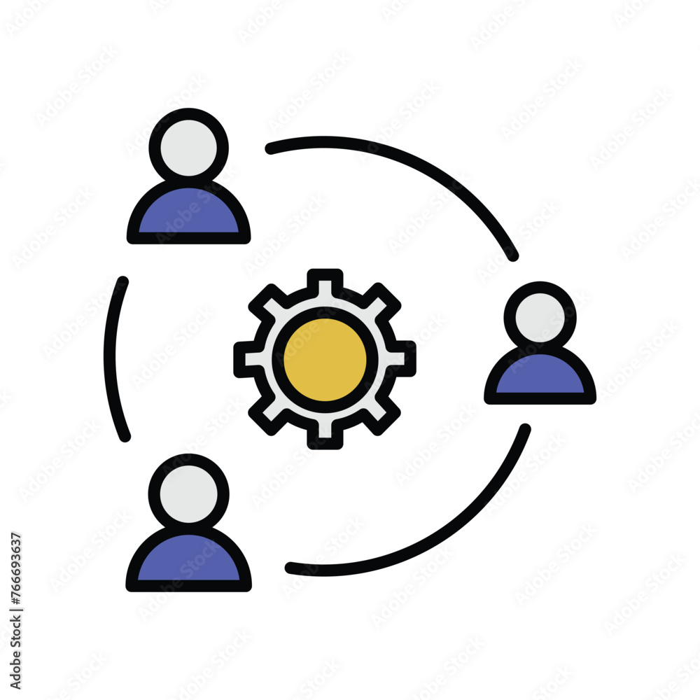collaboration icon with white background vector stock illustration collaboration icon with white background vector stock illustration