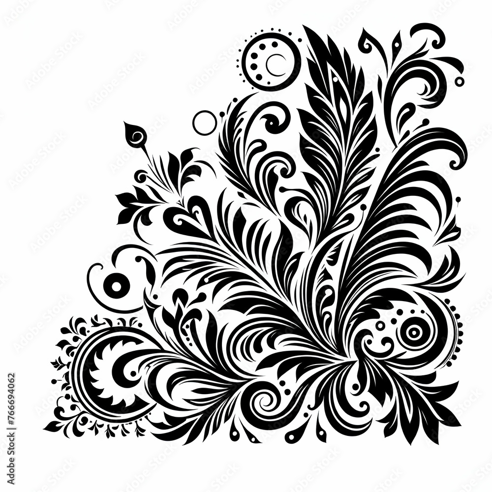 abstract floral design on white background 