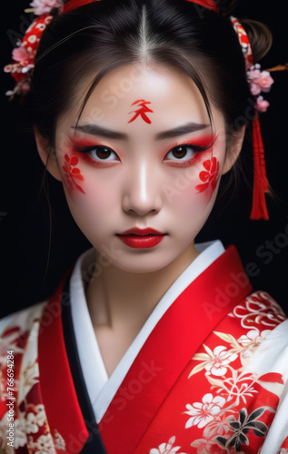 Samurai girl looking at viewer