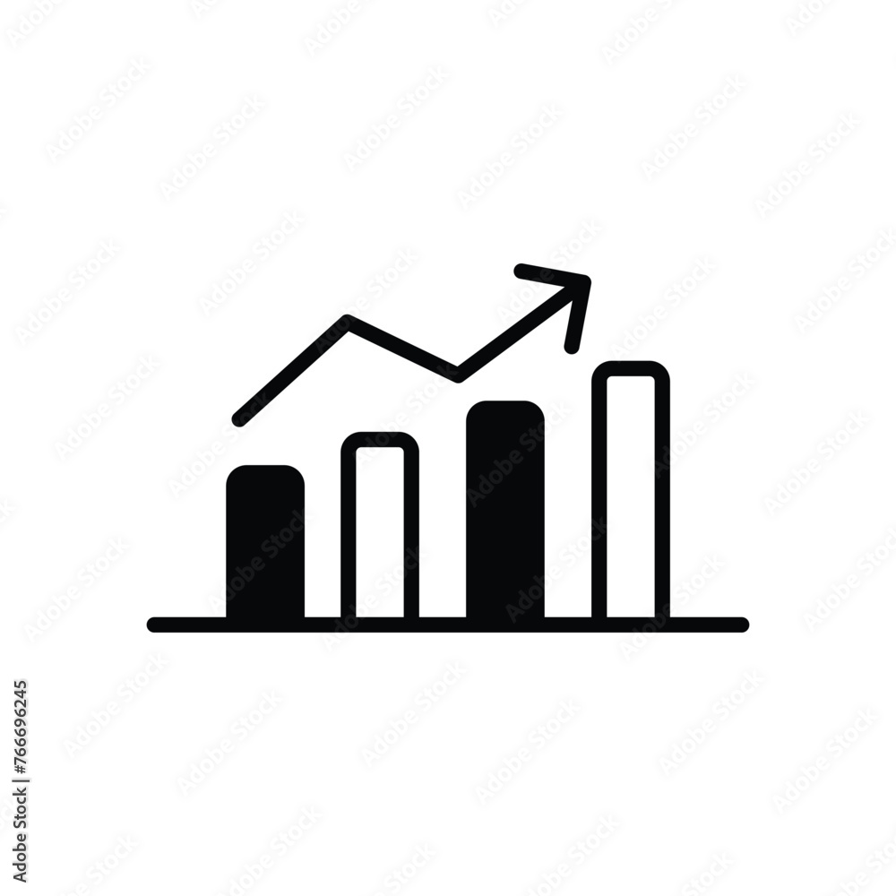 growth chart icon with white background vector stock illustration growth chart icon with white background vector stock illustration