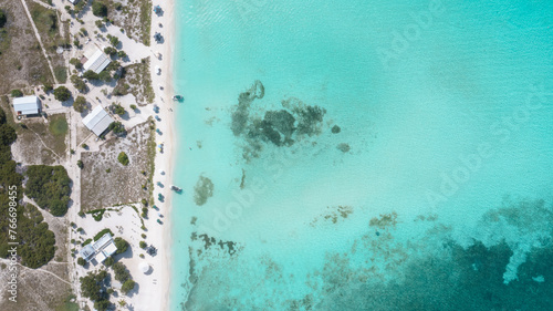 Принти на полотні overhead aerial shot of the beautiful Caribbean beaches on the coasts of the vir
