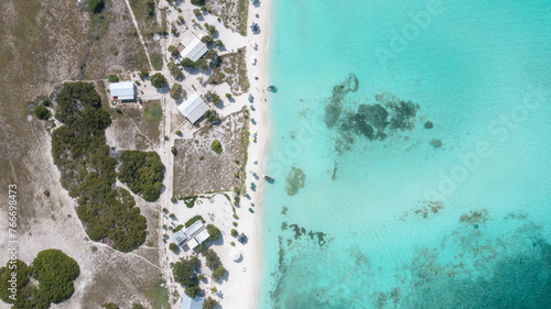 Fotografie overhead aerial shot of the beautiful Caribbean beaches on the coasts of the vir