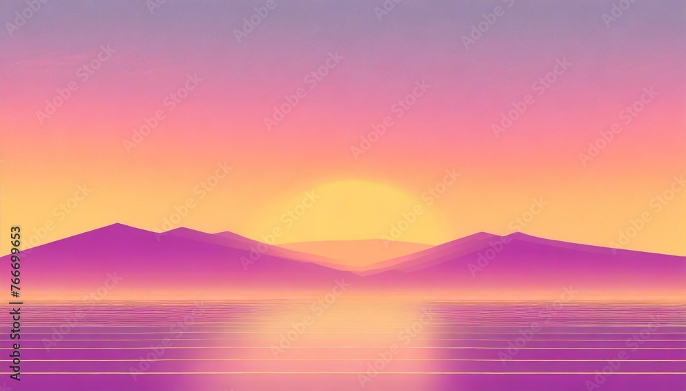 synthwave retro cyberpunk style landscape background banner or wallpaper bright neon pink and purple colors