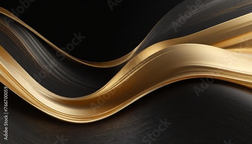 abstract black gold 3d wave background golden wave on black background luxury modern concept luxury swirling black gold background modern gold black abstract wave curved background for design