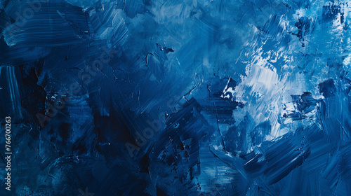 Immerse yourself in the boundless creativity of abstract art with this stunning blue paint backdrop. © Wararat