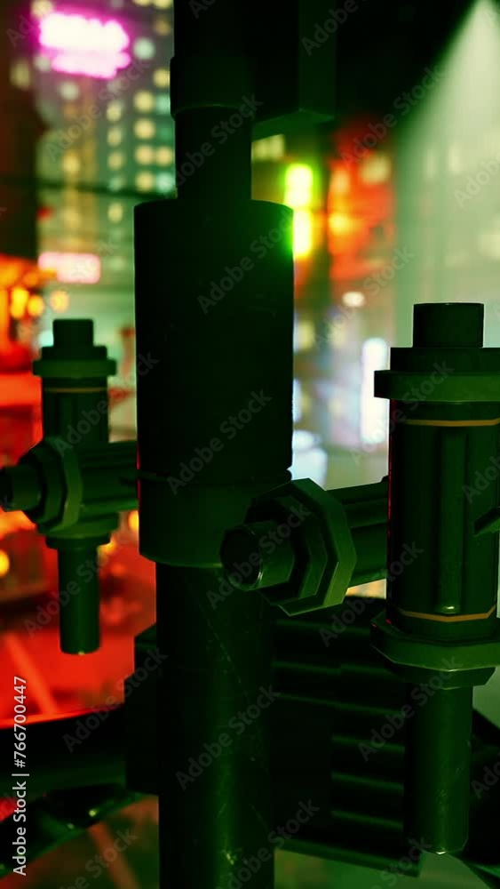 A Window into the Vibrant Night Cityscape of an Asian Town A Window into the Vibrant Night Cityscape of an Asian Town