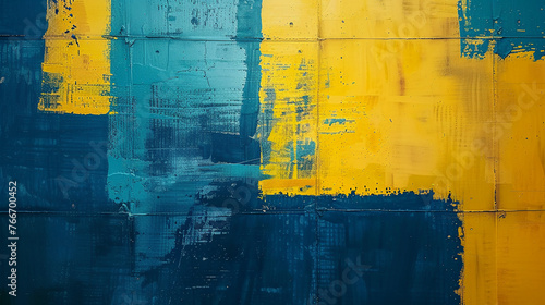 Transform your artwork with the striking visual impact of this yellow and blue composition. photo