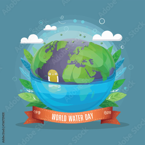 Captivating World Water Day Vector Art: Dive into Stunning Flat Design Illustrations photo