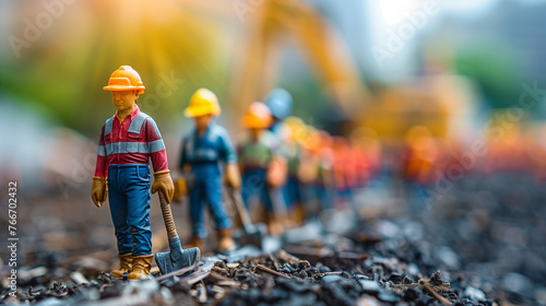 Wallpaper Mural A whimsical scene unfolds as a group of toy men stand proudly atop a mound of dirt, showcasing unity and teamwork Torontodigital.ca