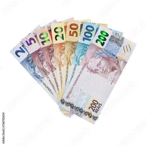 Notas de dinheiro brasileiro 3d render realista