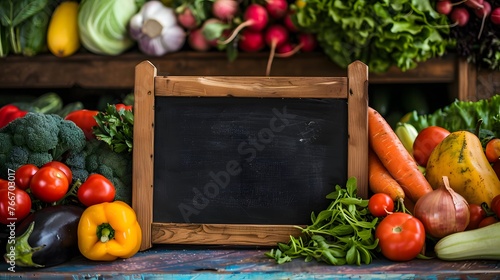 野菜と黒板