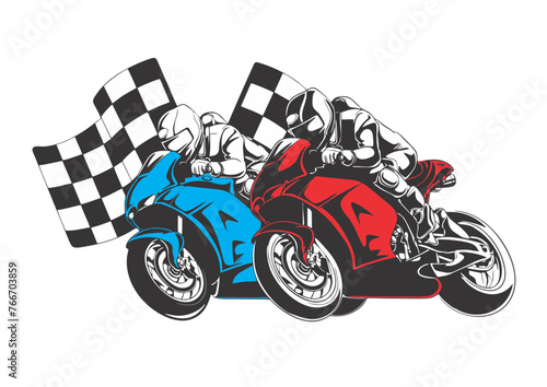 icon race motocycle with flag race