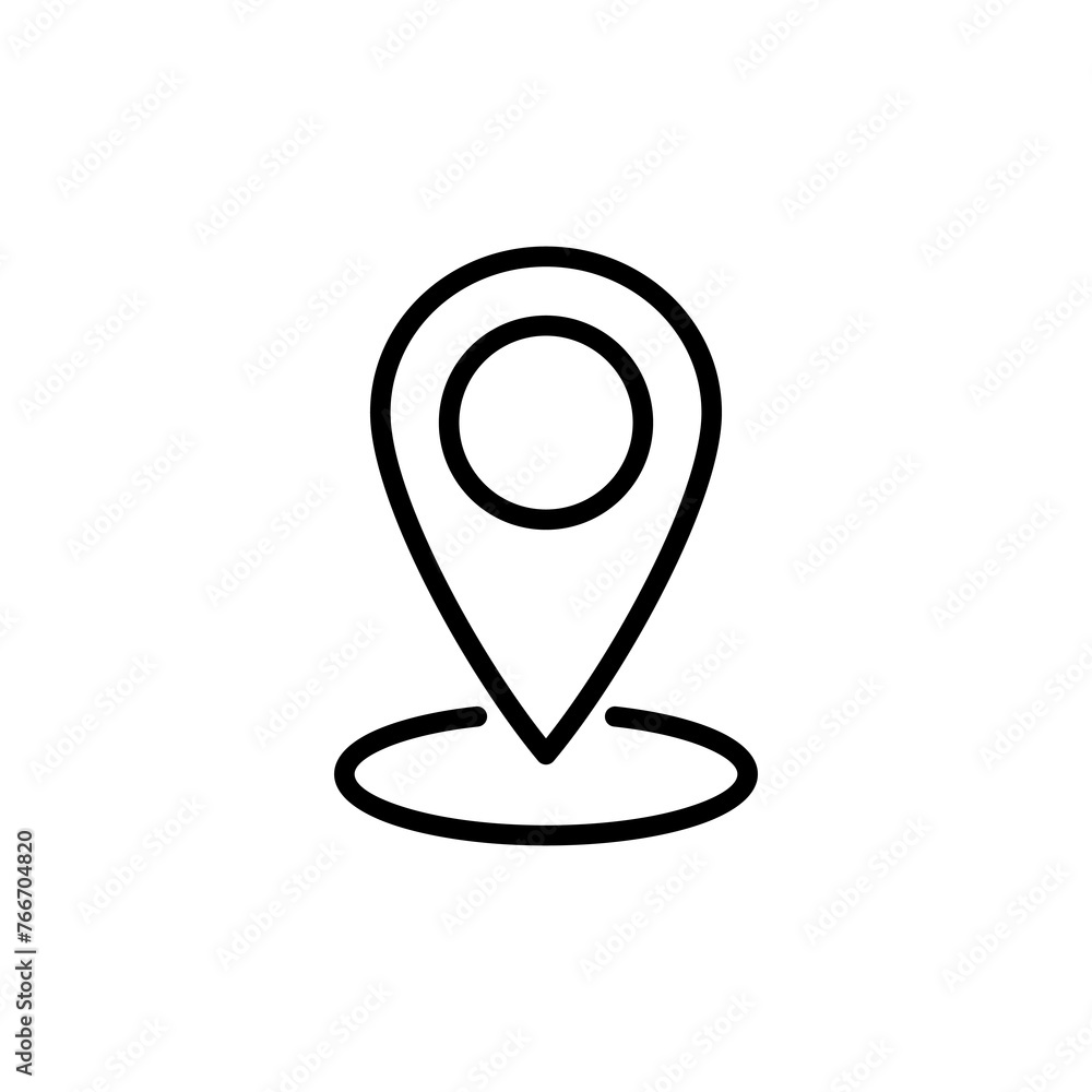 Pin icon vector isolated on white background. Location icon. Map pointer icon. Point. Locator. Address Pin icon vector isolated on white background. Location icon. Map pointer icon. Point. Locator. Address