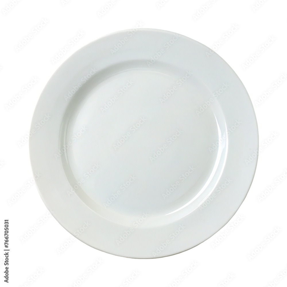 Empty white plate isolated on transparent background. Empty white plate isolated on transparent background.