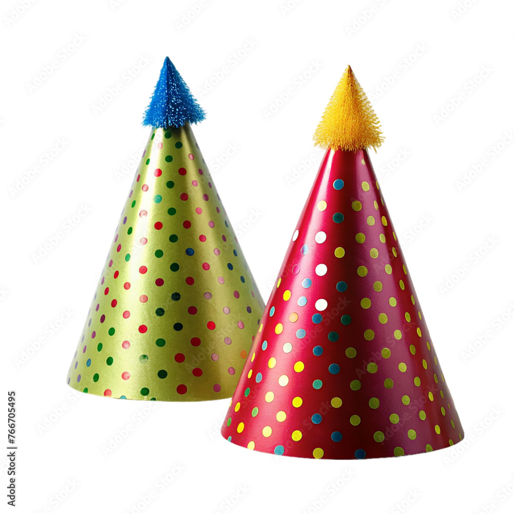 Party hats. Isolated on a transparent background. Party hats. Isolated on a transparent background.