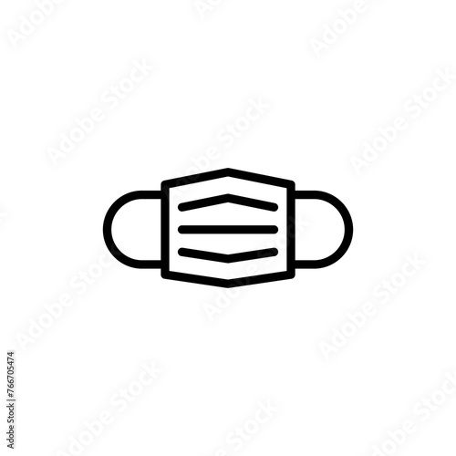 Mask icon vector isolated on white background. Man face with mask icon. Safety breathing masks. Industrial safety N95 mask. Medical mask vector icon.