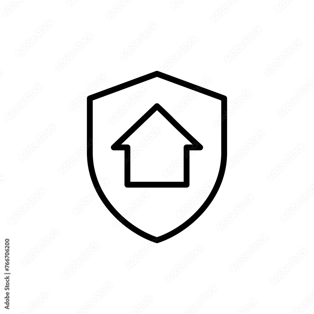 Home insurance icon vector isolated on white background. home protection icon