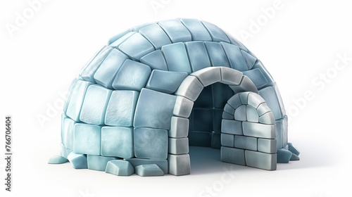 3d illustration of an igloo on white background.
