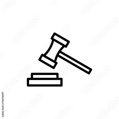 Gavel icon vector isolated on white background. Hammer icon vector. Judge Gavel Auction Icon Vector. Bid