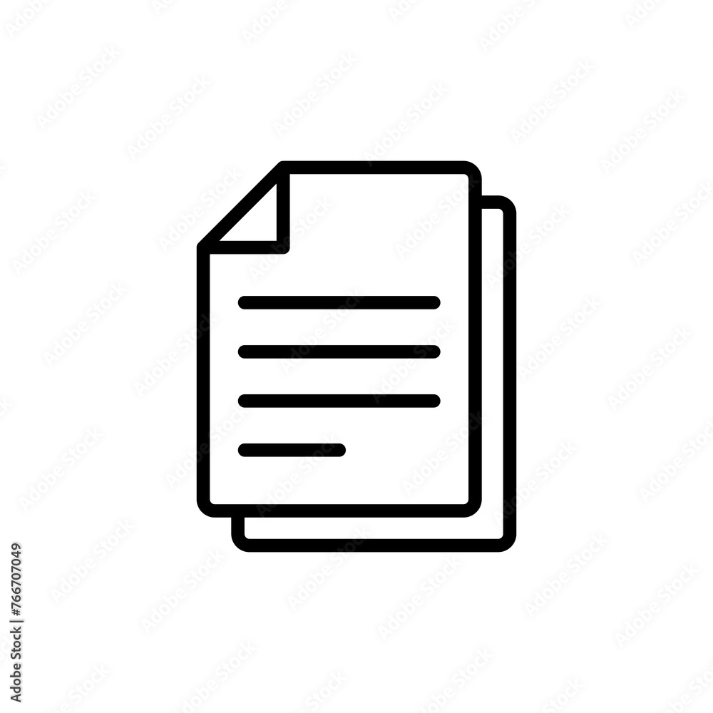 Document icon vector isolated on white background. Paper icon. File Icon Document icon vector isolated on white background. Paper icon. File Icon